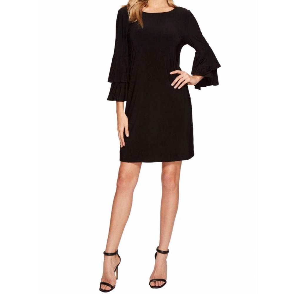 Women's Laundry by Shelli Segal Black Long Sleeve Shift Dress XS